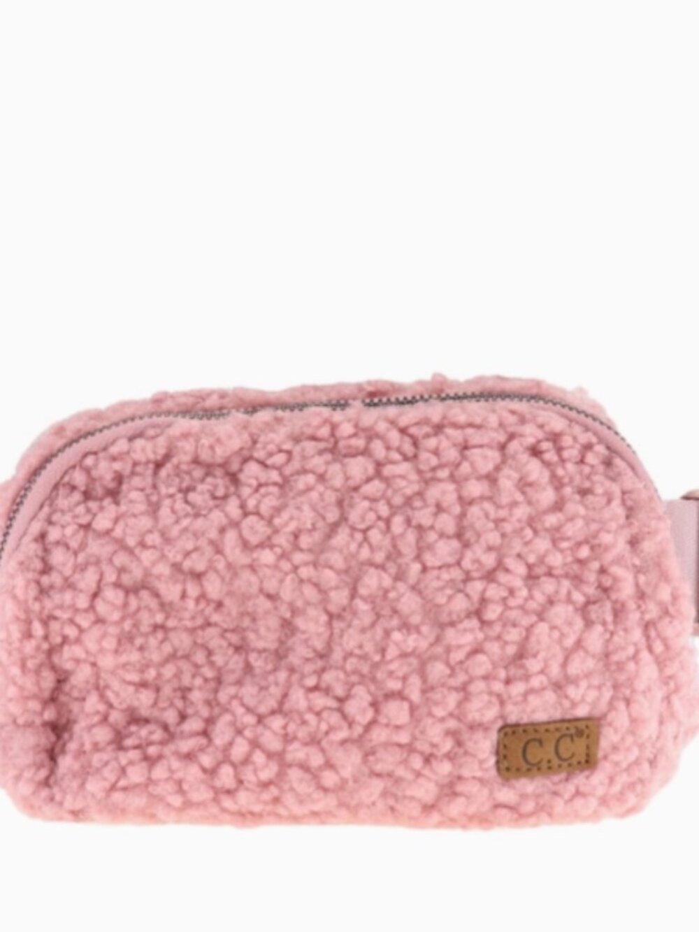 C.C Belt Bag Fanny Pack Rose Sherpa Faux Fur